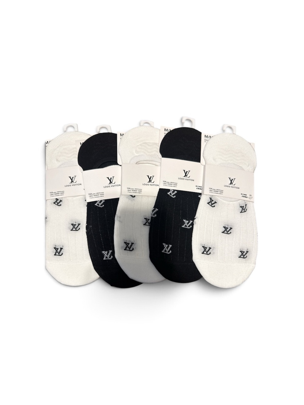 Unknown  No-Show Athletic Socks - Black & White (5-Pack)